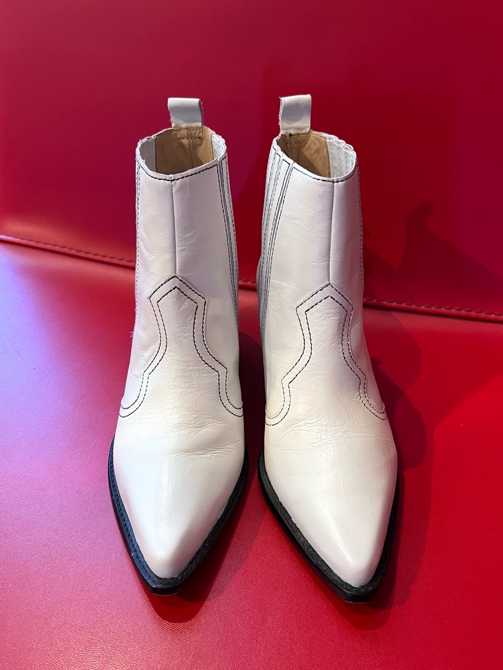 INTENTIONALLY___ Leather Cowboy Ankle Boots
